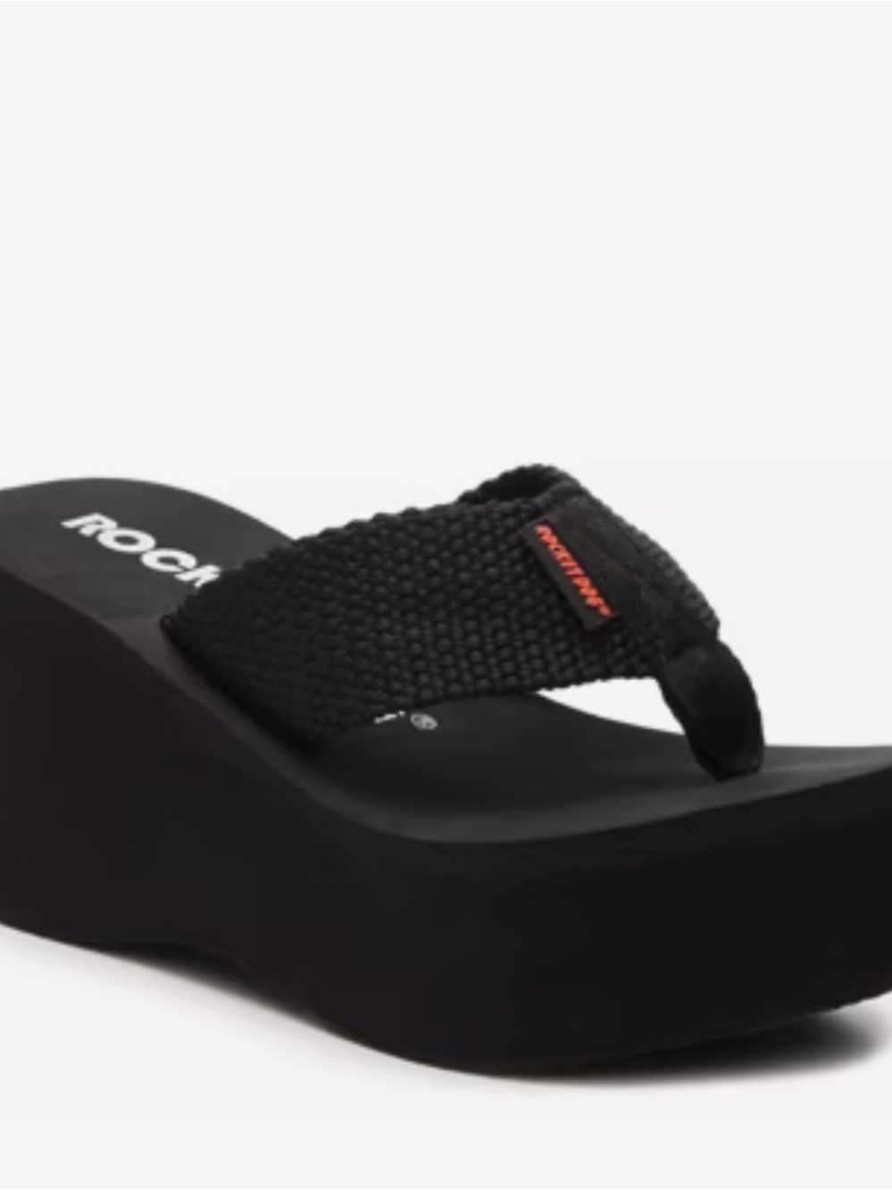 Rocket Dog Women’s Crush Black Platform Wedge Thong Sandals size 8 NEW!
